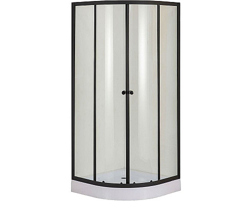 Приобрести Душевой уголок Orange E01-100TB 100x100 профиль Черный стекло прозрачное в магазине сантехники Santeh-Crystal.ru