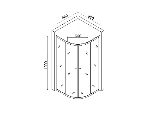 Купить Душевой уголок Orange E01-090TB/G 90x90 профиль Черный стекло прозрачное в магазине сантехники Santeh-Crystal.ru