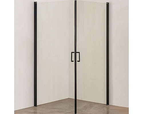 Приобрести Душевой уголок Orange E04-100TB 100x100 профиль Черный стекло прозрачное в магазине сантехники Santeh-Crystal.ru