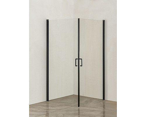Приобрести Душевой уголок Orange E04-100TB 100x100 профиль Черный стекло прозрачное в магазине сантехники Santeh-Crystal.ru