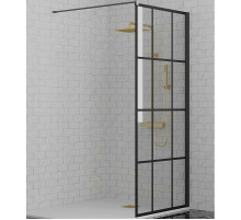 Душевая перегородка Paini 80 Walk-In 80G профиль Черный матовый стекло прозрачное с рисунком