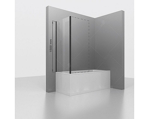 Купить Душевая стенка RGW Z-050-4 B 80 352205408-14 профиль Черный стекло прозрачное в магазине сантехники Santeh-Crystal.ru