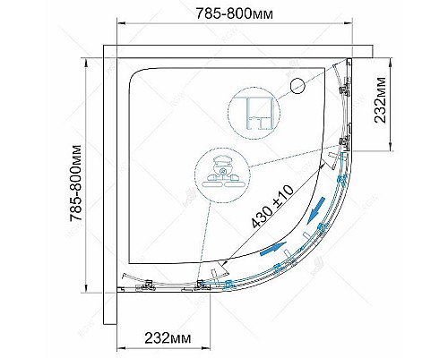 Купить Душевой уголок RGW Classic CL-53 80х80 06095388-11 профиль Хром стекло прозрачное в магазине сантехники Santeh-Crystal.ru