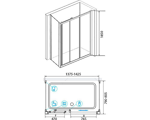 Купить Душевой уголок RGW Classic CL-40 140x80 04094048-011 профиль Хром стекло прозрачное в магазине сантехники Santeh-Crystal.ru