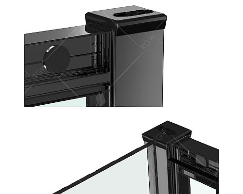 Купить Душевой уголок RGW Classic CL-48B 110x90 32094891-014 профиль Черный матовый стекло прозрачное в магазине сантехники Santeh-Crystal.ru