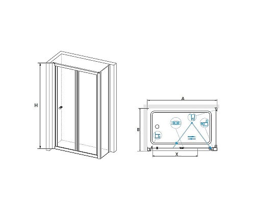 Заказать Душевой уголок RGW Classic CL-31 80x80 04093188-011 профиль Хром стекло прозрачное в магазине сантехники Santeh-Crystal.ru