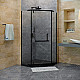 Заказать Душевой уголок RGW Hotel HO-081-B 100х100 350608100-24 профиль Черный стекло матовое-сатинат в магазине сантехники Santeh-Crystal.ru