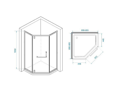 Купить Душевой уголок RGW Hotel HO-084 90х90 350608499-21 профиль Хром стекло матовое-сатинат в магазине сантехники Santeh-Crystal.ru