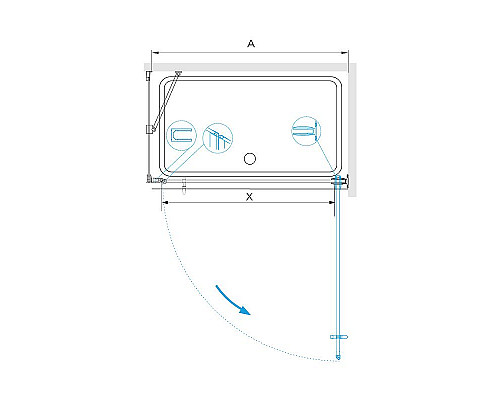Купить Душевой уголок RGW Hotel HO-045-1 70x100 3506045170-011 профиль Хром стекло прозрачное в магазине сантехники Santeh-Crystal.ru
