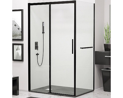 Купить Душевой уголок RGW Leipzig LE-41-1B 180х90 341241189-014 профиль Черный стекло прозрачное в магазине сантехники Santeh-Crystal.ru