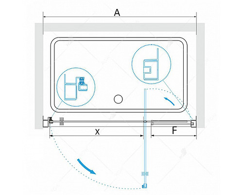 Заказать Душевая дверь RGW Passage PA-02 70 04080207-11 профиль Хром стекло прозрачное в магазине сантехники Santeh-Crystal.ru