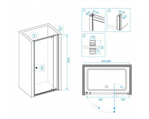 Заказать Душевая дверь RGW Passage PA-02 70 04080207-11 профиль Хром стекло прозрачное в магазине сантехники Santeh-Crystal.ru