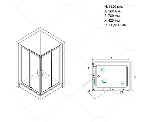Santeh-Crystal.ru: Душевой уголок RGW Passage PA-146 90х70 020814679-11 профиль Хром стекло прозрачное Приобрести Душевой уголок RGW Passage PA-146 90х70 020814679-11 профиль Хром стекло прозрачное в магазине сантехники Santeh-Crystal.ru