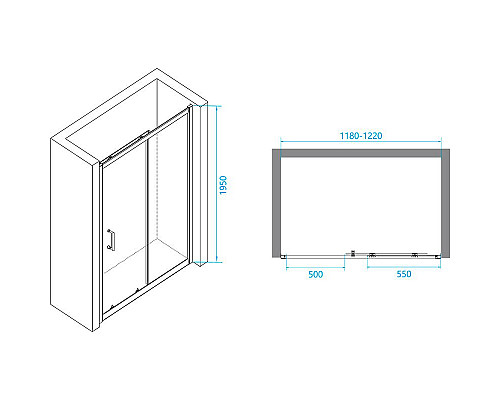 Заказать Душевая дверь RGW Passage PA-14 B 120 41081412-14 профиль Черный стекло прозрачное в магазине сантехники Santeh-Crystal.ru