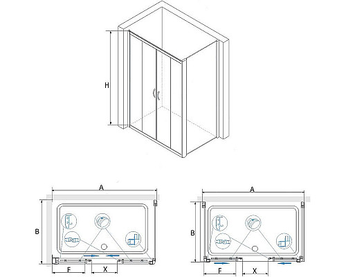 Приобрести Душевой уголок RGW Passage PA-41 120х80 01084182-011 профиль Хром стекло прозрачное в магазине сантехники Santeh-Crystal.ru