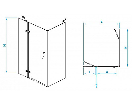 Купить Душевой уголок RGW Passage PA-77B L 100x80 41087708-084L профиль Черный стекло прозрачное в магазине сантехники Santeh-Crystal.ru