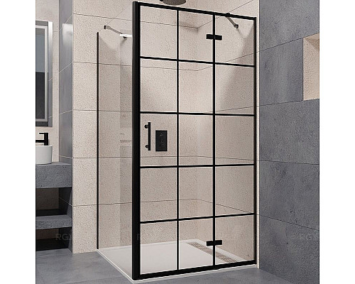 Купить Душевой уголок RGW Passage PA-77B R 100x120 41087702-084R профиль Черный стекло прозрачное в магазине сантехники Santeh-Crystal.ru