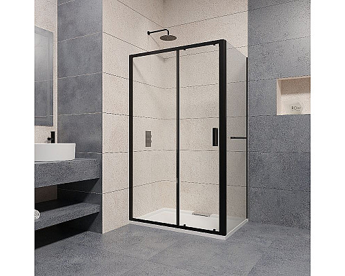 Купить Душевой уголок RGW Passage PA-76-1B 180x90 350876189-14 профиль Черный стекло прозрачное в магазине сантехники Santeh-Crystal.ru