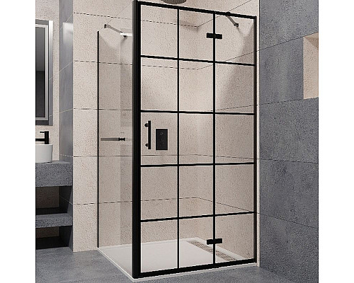 Купить Душевой уголок RGW Passage PA-77-1B R 120x80 410877128-084R профиль Черный стекло прозрачное в магазине сантехники Santeh-Crystal.ru