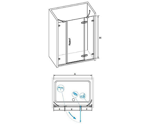 Заказать Душевая дверь RGW Safari SA-01 180 02030118-11 петли Хром стекло прозрачное в магазине сантехники Santeh-Crystal.ru
