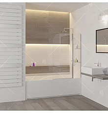 Шторка на ванну RGW Screens SC-07 100x150 профиль Хром стекло прозрачное
