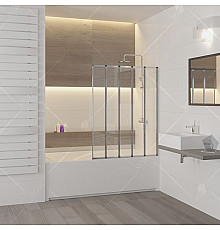 Шторка на ванну RGW Screens SC-22 120x150 профиль Хром стекло прозрачное