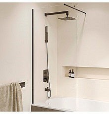 Шторка на ванну RGW Screens SC-051B 90х150 351105109-14 профиль Черный стекло прозрачное