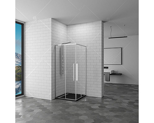 Приобрести Душевой уголок RGW Stilvoll SV-31 100x100 профиль Хром стекло прозрачное в магазине сантехники Santeh-Crystal.ru