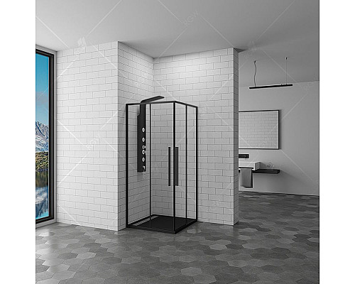 Приобрести Душевой уголок RGW Stilvoll SV-31-B 80x80 профиль Черный стекло прозрачное в магазине сантехники Santeh-Crystal.ru