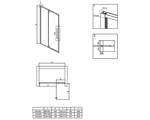 Купить Душевая дверь RGW Stilvoll SV-03 90 06320309-11 профиль Хром стекло прозрачное в магазине сантехники Santeh-Crystal.ru