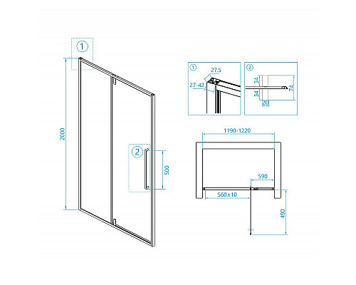 Заказать Душевая дверь RGW Stilvoll SV-03 120 06320312-11 профиль Хром стекло прозрачное в магазине сантехники Santeh-Crystal.ru