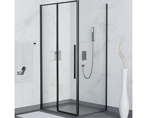 Купить Душевой уголок RGW Stilvoll SV-42B 110x80 32324281-014 профиль Черный стекло прозрачное в магазине сантехники Santeh-Crystal.ru