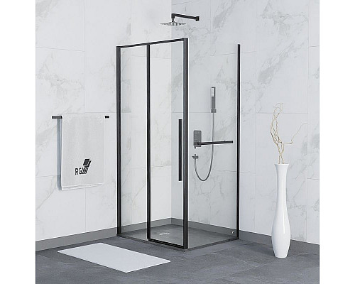 Купить Душевой уголок RGW Stilvoll SV-42-1B 120x80 323242128-014 профиль Черный стекло прозрачное в магазине сантехники Santeh-Crystal.ru