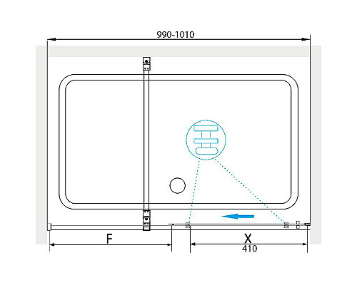 Приобрести Душевая дверь RGW Tornado TO-18 B 100 41071810-14 профиль Черный стекло прозрачное в магазине сантехники Santeh-Crystal.ru