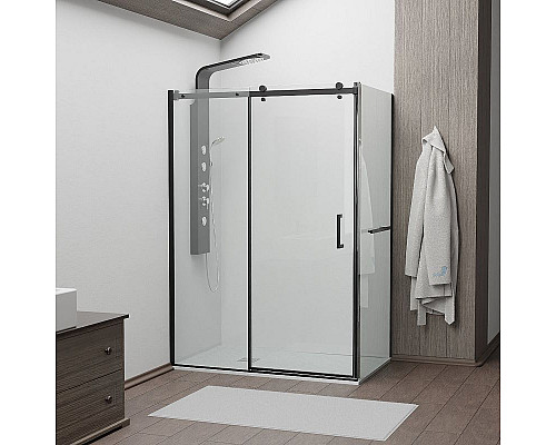 Приобрести Душевой уголок RGW Tornado TO-44-1B 140х90 020744149-14 профиль Черный стекло прозрачное в магазине сантехники Santeh-Crystal.ru