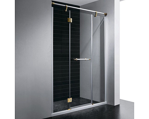 Заказать Душевая дверь в нишу RGW Viscount VI-02 130 петли Золото стекло прозрачное в магазине сантехники Santeh-Crystal.ru