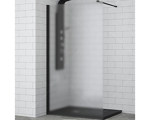Купить Душевая перегородка RGW Walk In WA-002B 100 35100210-24 профиль Черный стекло матовое-сатинат в магазине сантехники Santeh-Crystal.ru