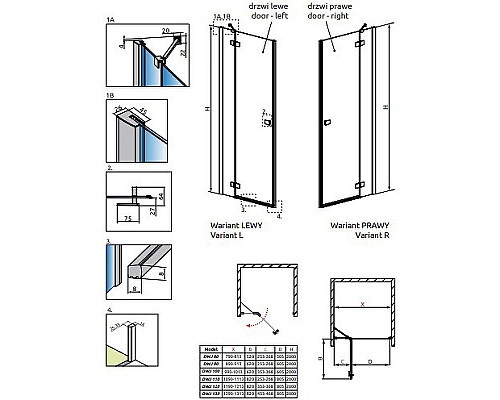 Купить Душевая дверь Radaway Essenza New DWJ 100 R 385014-01-01R профиль Хром стекло прозрачное в магазине сантехники Santeh-Crystal.ru