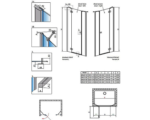 Заказать Душевая дверь Radaway Essenza New DWJS 120 L 385031-01-01L петли Хром стекло прозрачное в магазине сантехники Santeh-Crystal.ru