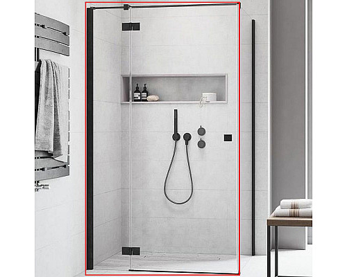 Приобрести Душевая дверь Radaway Essenza New KDJ 100 L 385040-54-01L профиль Черный стекло прозрачное в магазине сантехники Santeh-Crystal.ru