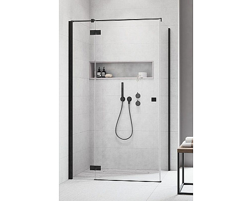 Приобрести Душевая дверь Radaway Essenza New KDJ 100 L 385040-54-01L профиль Черный стекло прозрачное в магазине сантехники Santeh-Crystal.ru