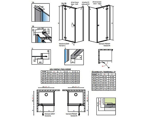 Приобрести Душевая дверь Radaway Essenza New KDJ 100 L 385040-54-01L профиль Черный стекло прозрачное в магазине сантехники Santeh-Crystal.ru
