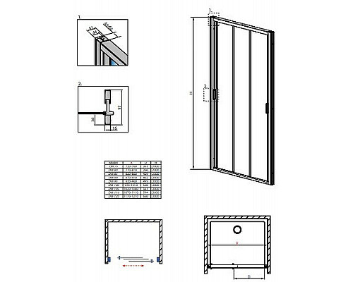 Заказать Душевая дверь Radaway EVO DW 100 335100-01-01 профиль Хром стекло прозрачное в магазине сантехники Santeh-Crystal.ru