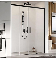 Душевая дверь в нишу Radaway Idea Black DWD 160 профиль Черный стекло прозрачное