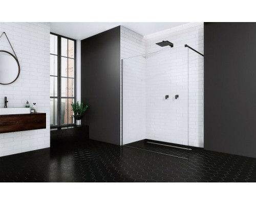 Приобрести Душевая перегородка Radaway Modo New II 80 389084-54-01 профиль Черный стекло прозрачное в магазине сантехники Santeh-Crystal.ru