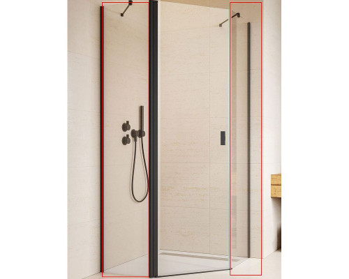 Заказать Душевая стенка Radaway Nes Black PTJ 100 10052100-54-01 боковая профиль Черный стекло прозрачное в магазине сантехники Santeh-Crystal.ru