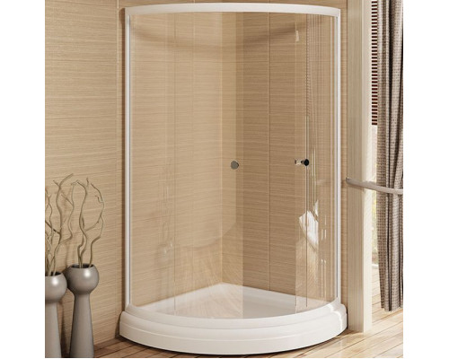 Приобрести Душевой уголок Radomir 110x110 1-03-1-0-0-0050 с поддоном профиль Белый стекло прозрачное в магазине сантехники Santeh-Crystal.ru