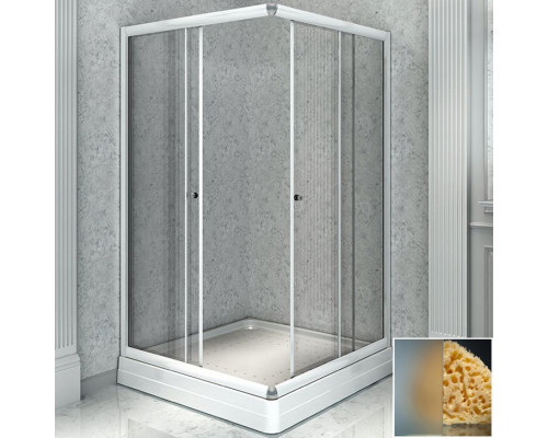 Заказать Душевой уголок Radomir 100x110 L 1-03-1-1-0-1231 с поддоном профиль Белый стекло матовое в магазине сантехники Santeh-Crystal.ru