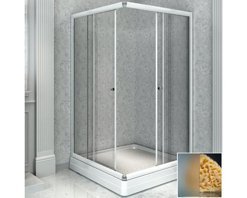 Купить Душевой уголок Radomir 100x110 R 1-03-1-2-0-1231 с поддоном профиль Белый стекло матовое в магазине сантехники Santeh-Crystal.ru