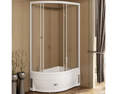 Купить Душевой уголок Radomir 120x80 R 1-03-1-2-0-0090 с поддоном профиль Белый стекло прозрачное в магазине сантехники Santeh-Crystal.ru